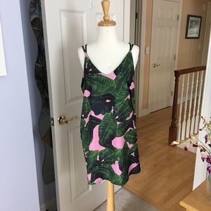 Goodnight macaroon. Size L. Pink palm mini dress